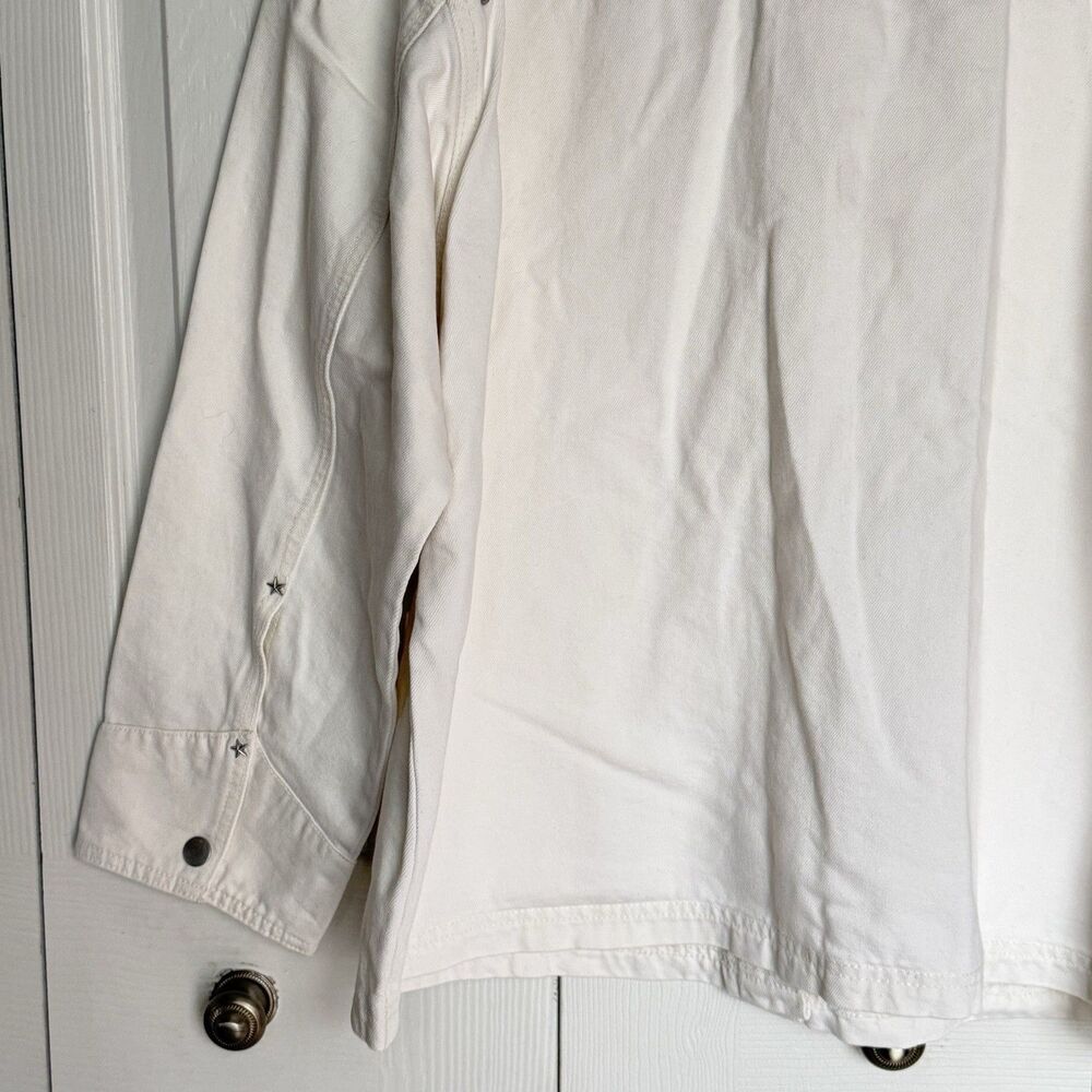 NWT Women's Studded Chore Denim Jacket - Universal Thread White Size L - Picture 12 of 17
